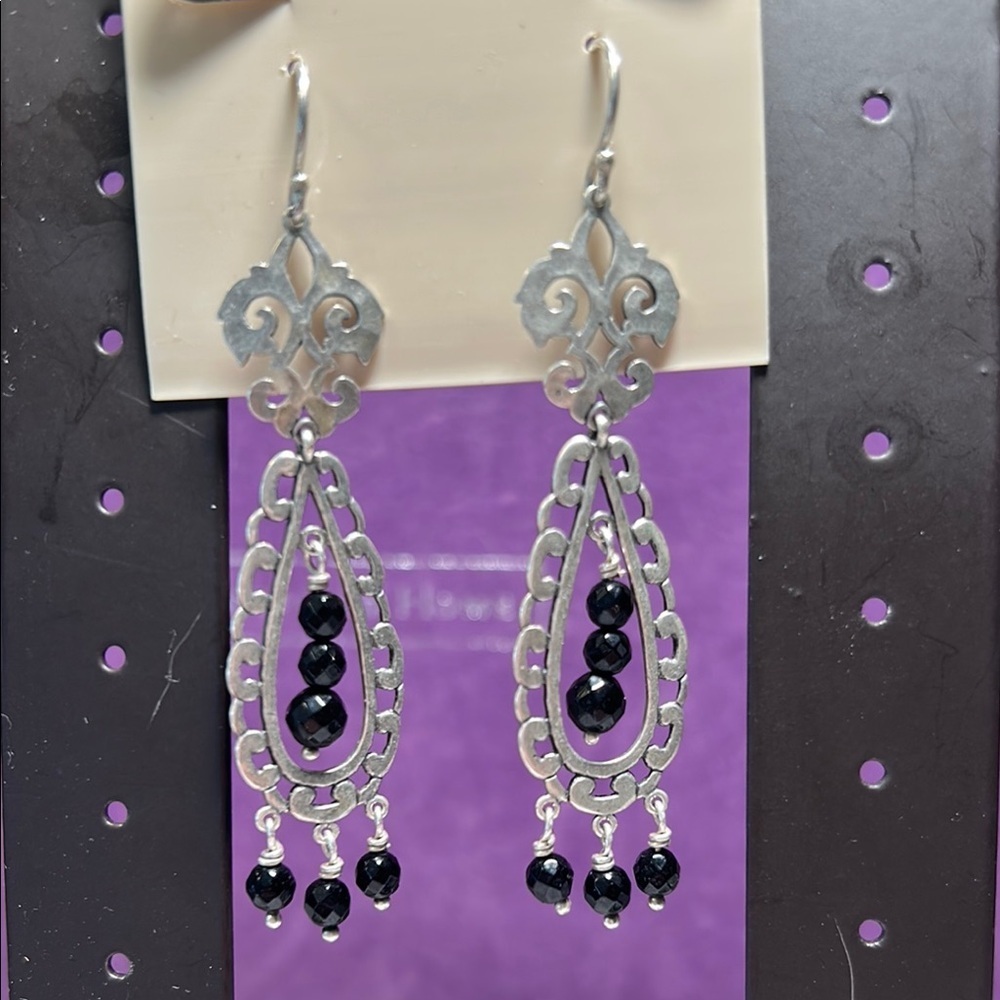 Silpada Black Agate Drop Earrings